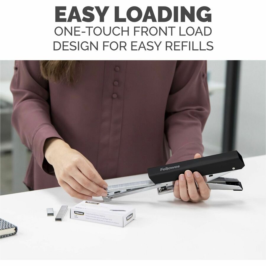 Fellowes LX890 Handheld Plier Stapler, Black, Metal, Staples Up to 40 Sheets, Staple Sizes 0.25" & 0.31", 1 Each