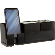 Bostitch Konnect Stackable Desk Organizer, Black, Includes 1 Organizer and 3' Micro USB Cord