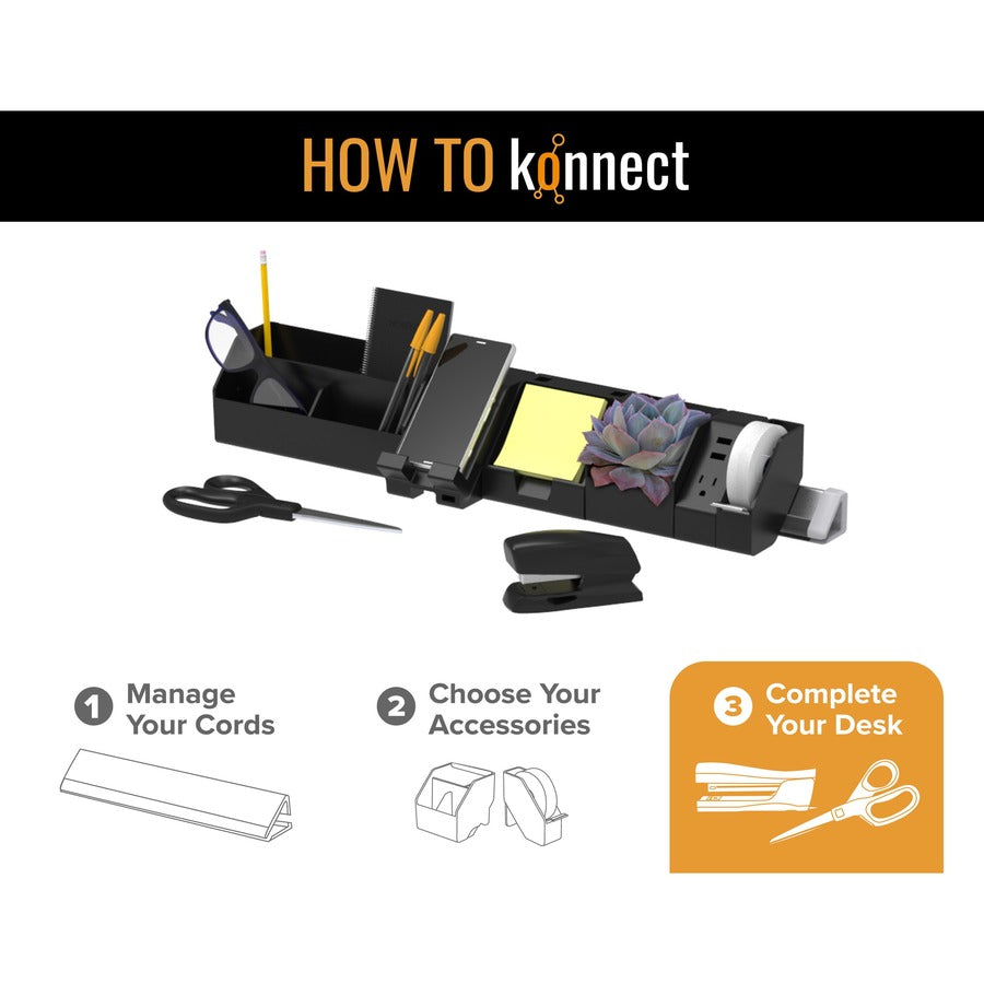 Bostitch Konnect Gooseneck LED Desk Lamp, Adjustable Brightness, Touch Control, Dimmable, Flexible Neck, USB Charging, Flicker-Free, Glare-Free, Black, 1 Each