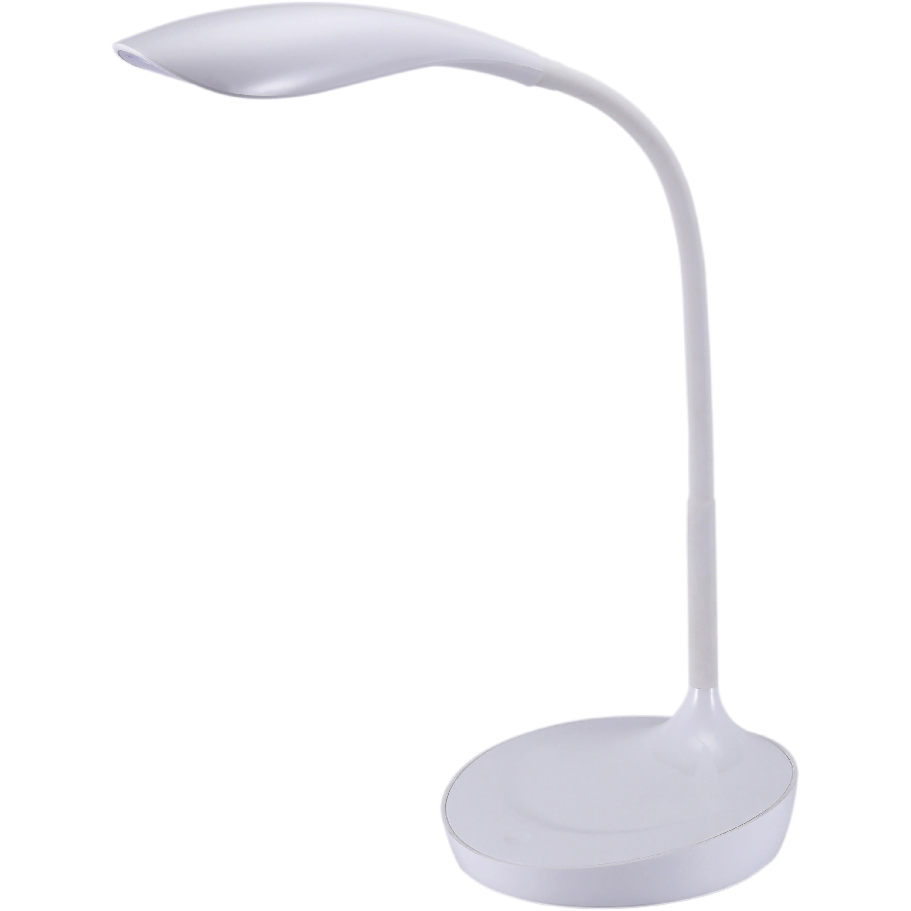 Bostitch Konnect Gooseneck LED Desk Lamp, Dimmable, Touch Control, Adjustable Brightness, Flexible, Flicker-Free, Glare-Free, USB Charging, Desk Mountable, White, 1 Each