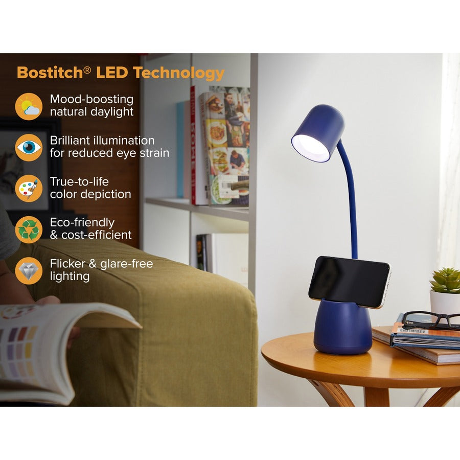 Bostitch Desk Lamp with Storage Cup, Navy