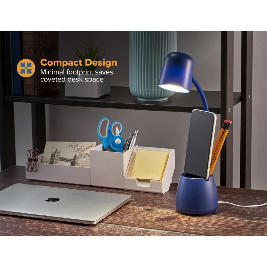 Bostitch Desk Lamp with Storage Cup, Navy