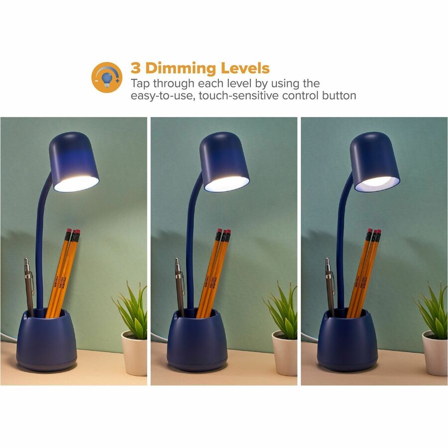 Bostitch Desk Lamp with Storage Cup, Navy