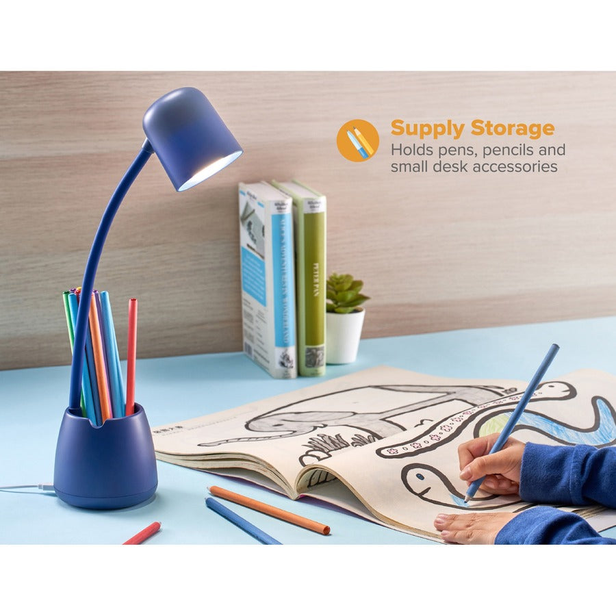 Bostitch Desk Lamp with Storage Cup, Navy