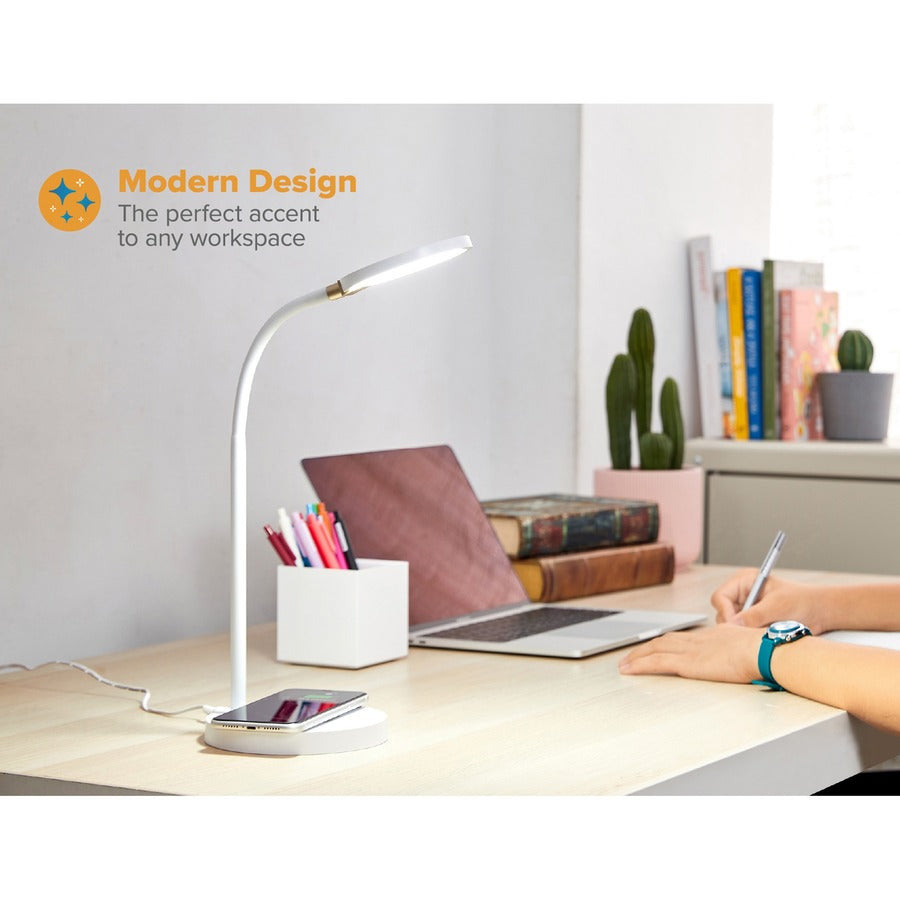Bostitch Qi Wireless Charging LED Desk Lamp White