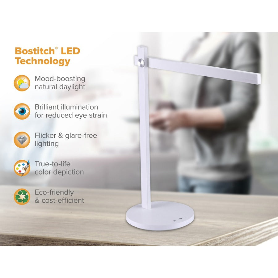 5.50 W LED Bulb - Matte - Dimmable, Adjustable Brightness, Color Temperature Setting, Flicker-free, Adjustable Head, Glare-free Light - Metal - Desk Mountable - White - for Desk, Relaxing, Reading, Room