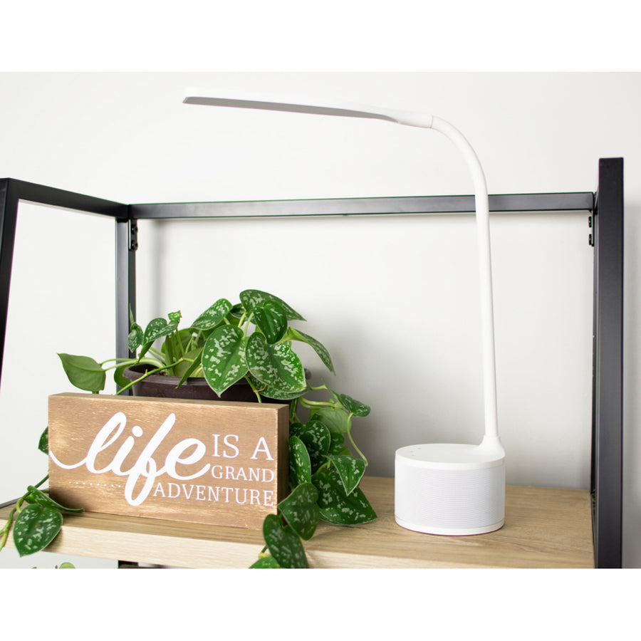 5.50 W LED Bulb - Bluetooth, USB Charging, Color Temperature Setting, Flicker-free, Glare-free Light, Gooseneck, Touch Sensitive Control Panel, Flexible - Desk Mountable - White - for Phone, Relaxing, Reading, Desk