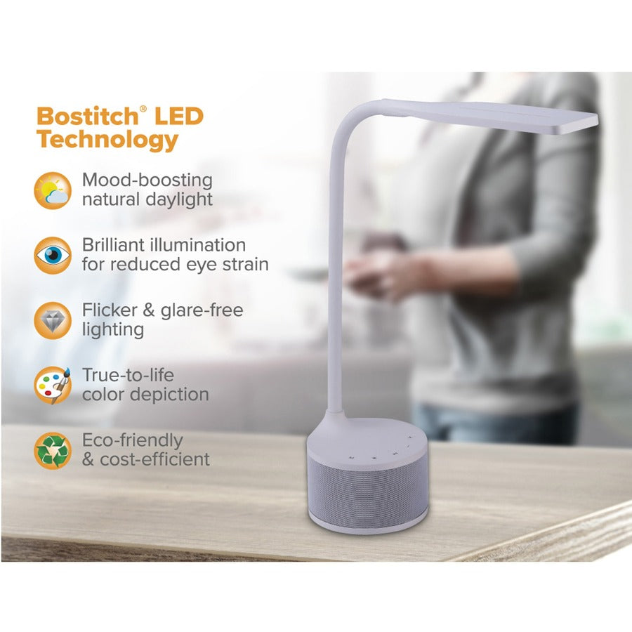 5.50 W LED Bulb - Bluetooth, USB Charging, Color Temperature Setting, Flicker-free, Glare-free Light, Gooseneck, Touch Sensitive Control Panel, Flexible - Desk Mountable - White - for Phone, Relaxing, Reading, Desk