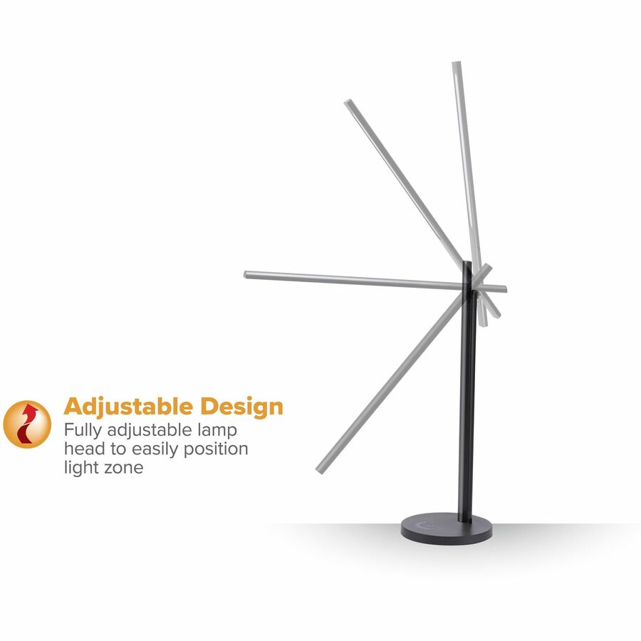 LED Bulb - Foldable, Dimmable, Color Temperature Setting, Adjustable Brightness, Glare-free Light, Touch Sensitive Control Panel, Flicker-free - Desk Mountable - Black - for Desk, Relaxing
