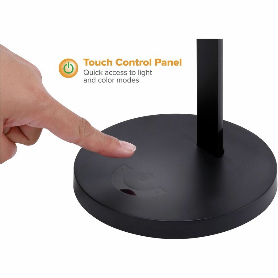 LED Bulb - Foldable, Dimmable, Color Temperature Setting, Adjustable Brightness, Glare-free Light, Touch Sensitive Control Panel, Flicker-free - Desk Mountable - Black - for Desk, Relaxing