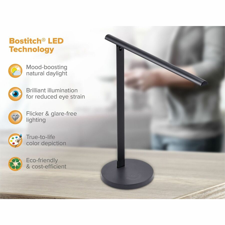 LED Bulb - Foldable, Dimmable, Color Temperature Setting, Adjustable Brightness, Glare-free Light, Touch Sensitive Control Panel, Flicker-free - Desk Mountable - Black - for Desk, Relaxing