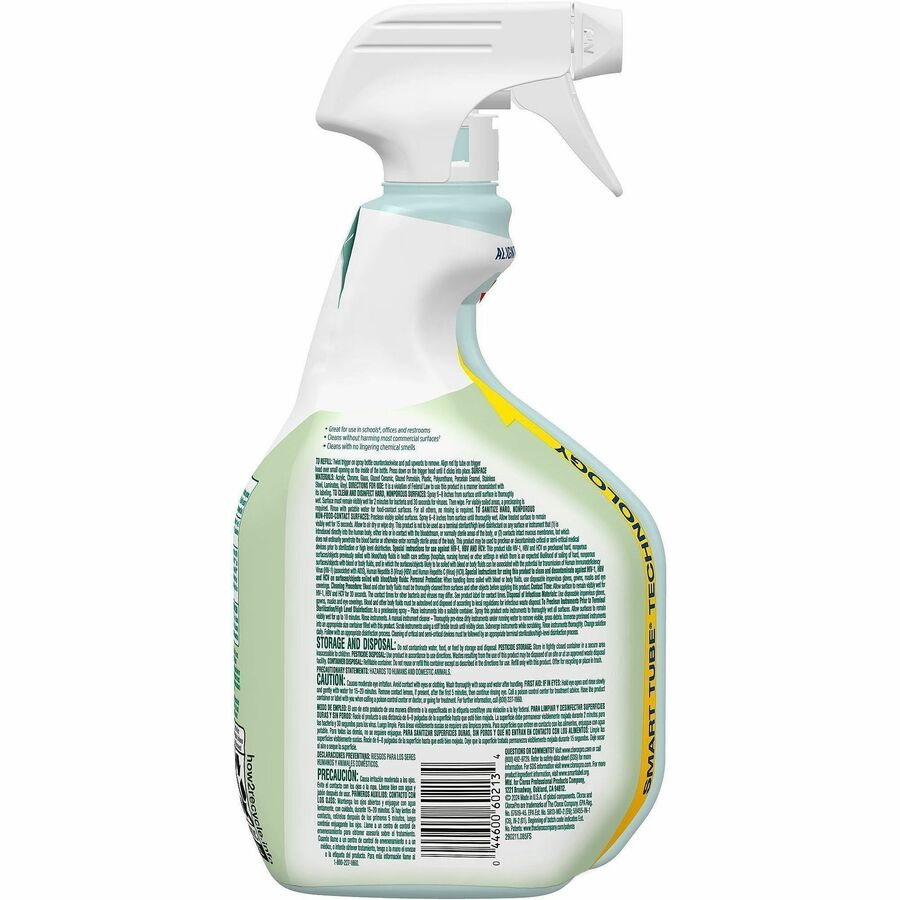 CloroxPro EcoClean Disinfecting Cleaner Spray, Ready-To-Use, Fresh Scent, Bleach-Free, Alcohol-Free, Phosphate-Free, Odor Resistant, Green/White, 32 fl oz (1 quart), 1 Each