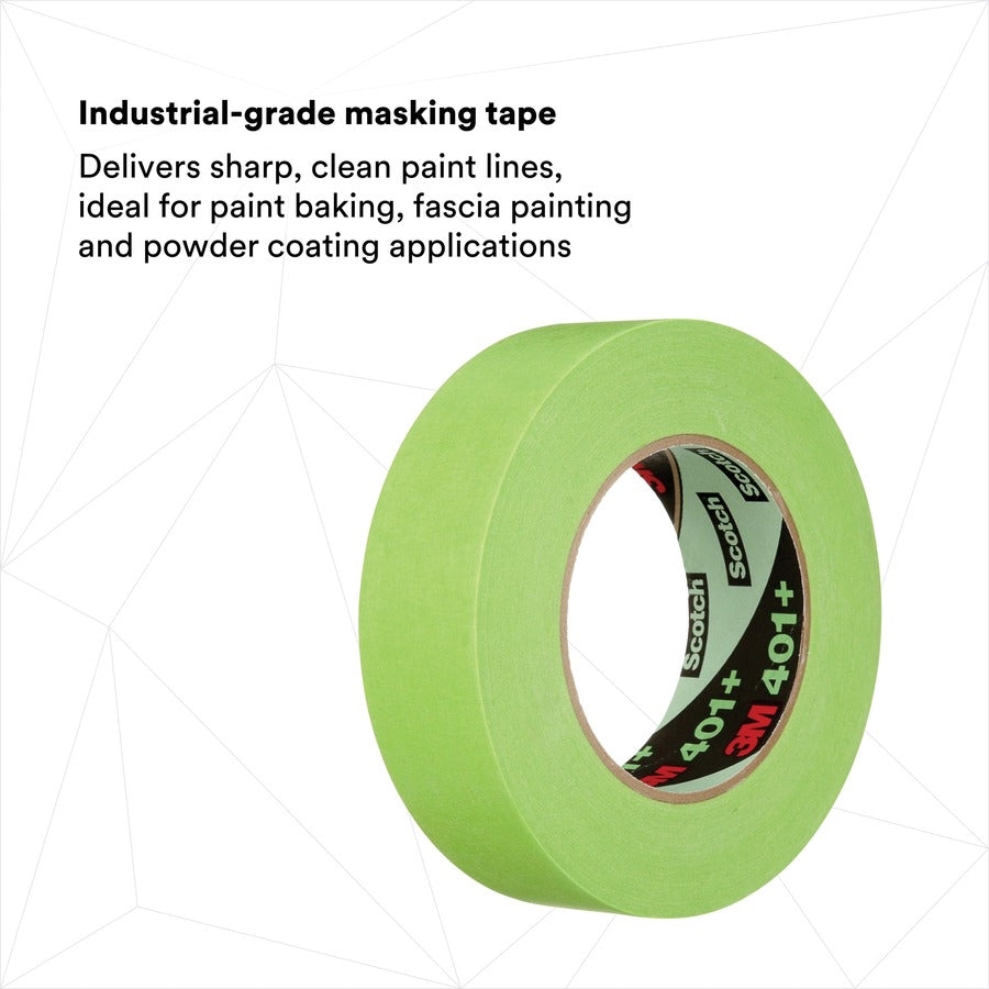 3M 401+ High Performance Green Masking Tape, 2.17" x 0.71", Green, 1 Roll