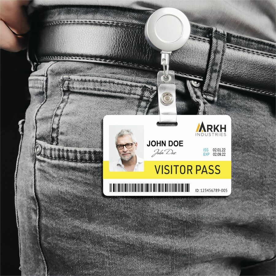 Avery Name Badge, Double Sided, 2.1" x 3.4", Rectangular, White, PET/Polyester, Durable, Water & Tear Resistant, 1 Pack