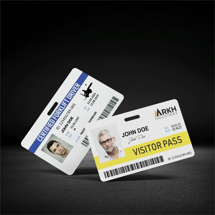Avery Name Badge, Double Sided, 2.1" x 3.4", Rectangular, White, PET/Polyester, Durable, Water & Tear Resistant, 1 Pack