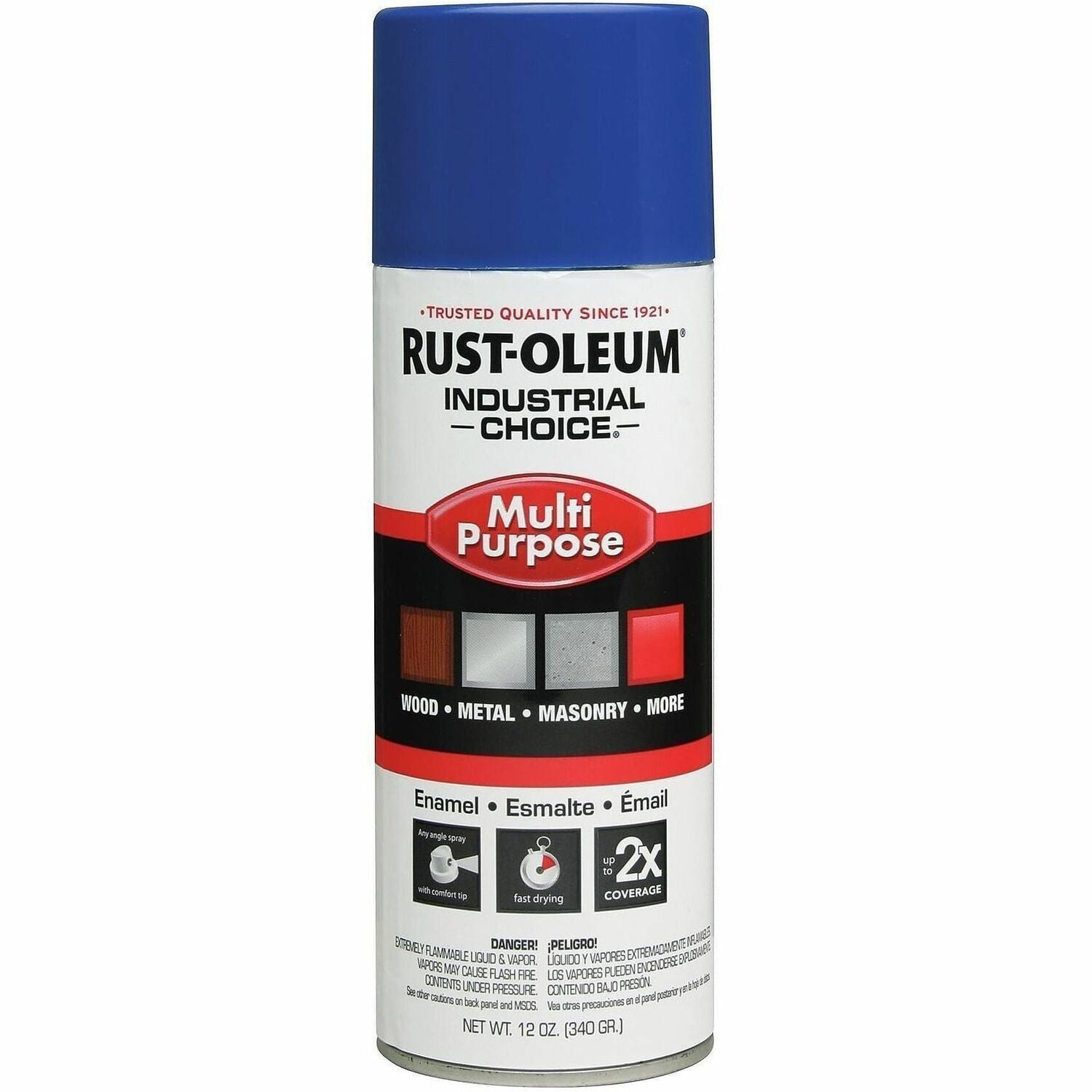 Industrial Choice Enamel Spray Paint, Aerosol, Gloss, OSHA Safety Blue, 12 oz, 1 Each
