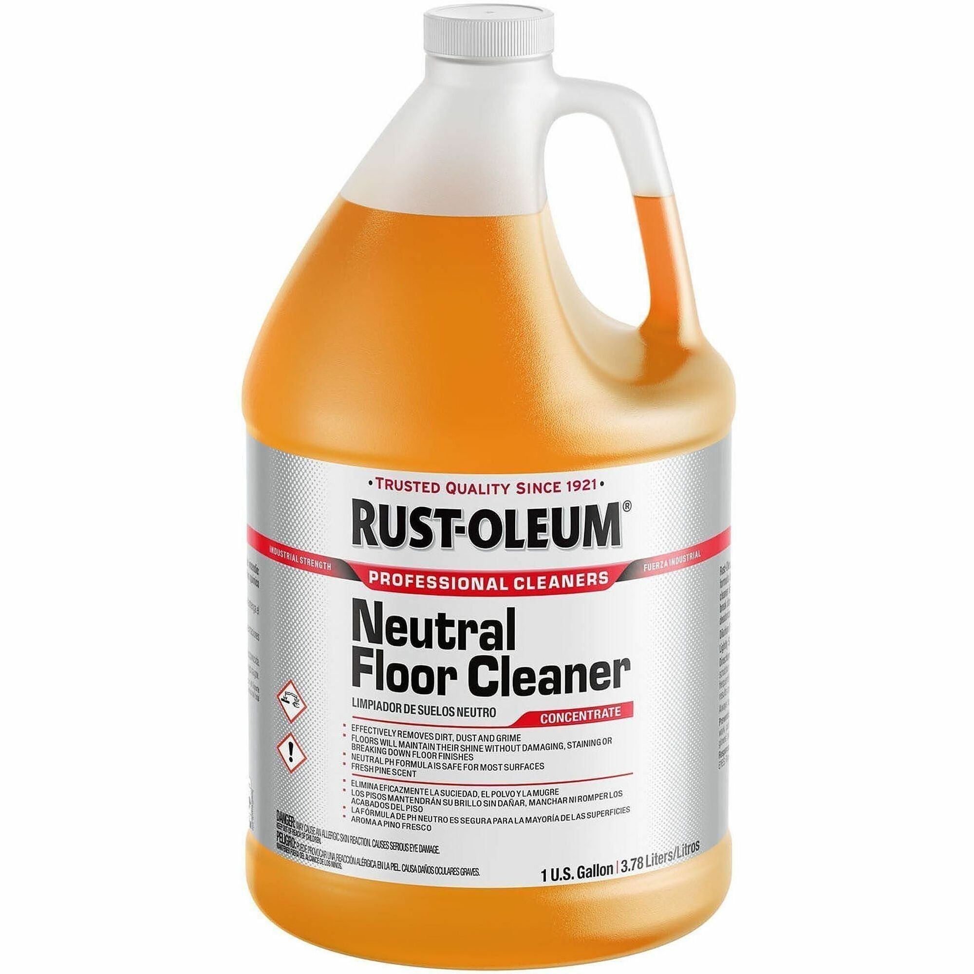 For Floor - Concentrate - 128 fl oz (4 quart) - 6 to 8 pH - Fresh Pine Scent - Recommended For: Odor Remover, Dirt Remover, Dust Remover, Grime Remover - Deodorize, Stain Resistant, pH Neutral - Orange - 1 Each