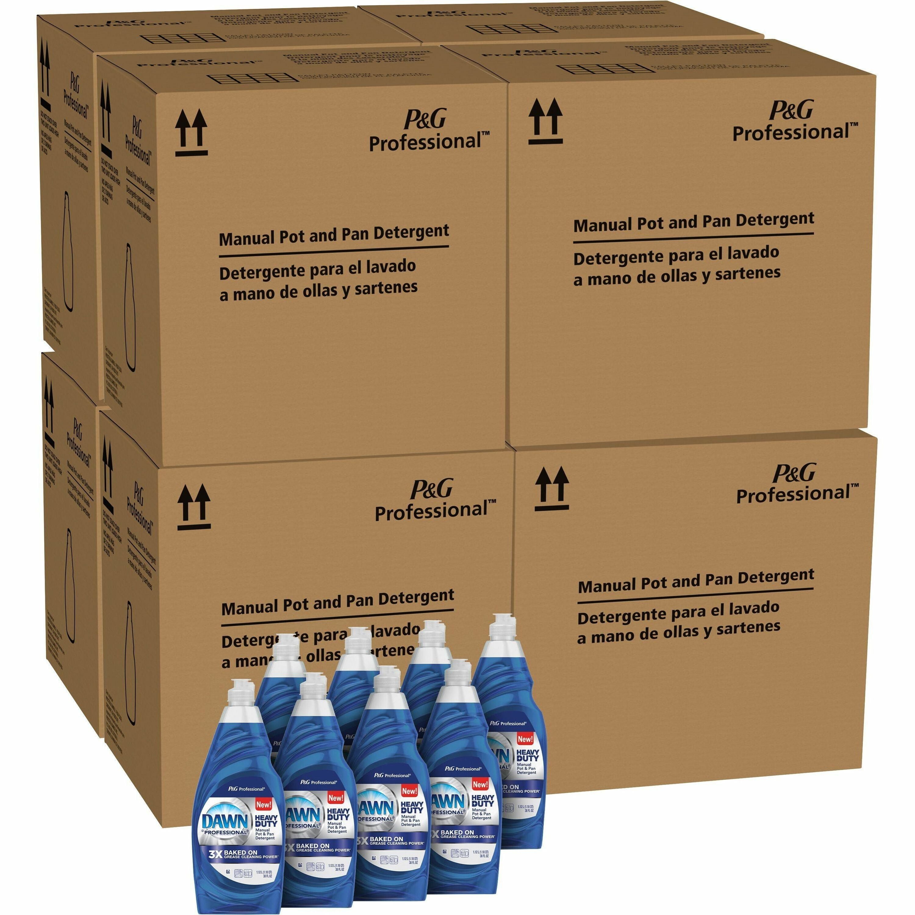 Dawn Manual Pot/Pan Detergent - 38 fl oz (1.2 quart) - Heavy Duty - Blue - 64 / Pallet