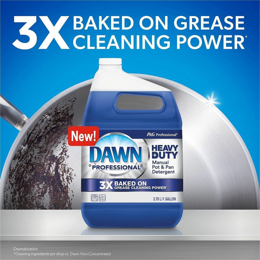 Dawn Manual Pot/Pan Detergent - 128 fl oz (4 quart) - Heavy Duty - Blue - 2 / Carton