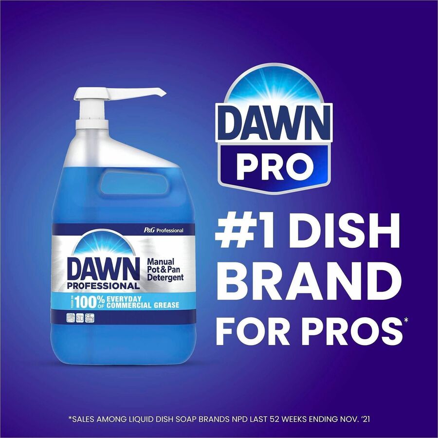 Dawn Manual Pot/Pan Detergent - 128 fl oz (4 quart) - Heavy Duty - Blue - 4 / Carton