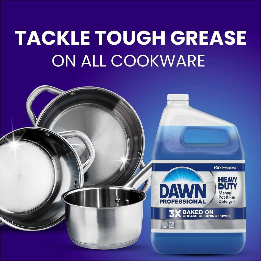 Dawn Manual Pot/Pan Detergent - 38 fl oz (1.2 quart) - Heavy Duty, Long Lasting - Blue - 8 / Carton
