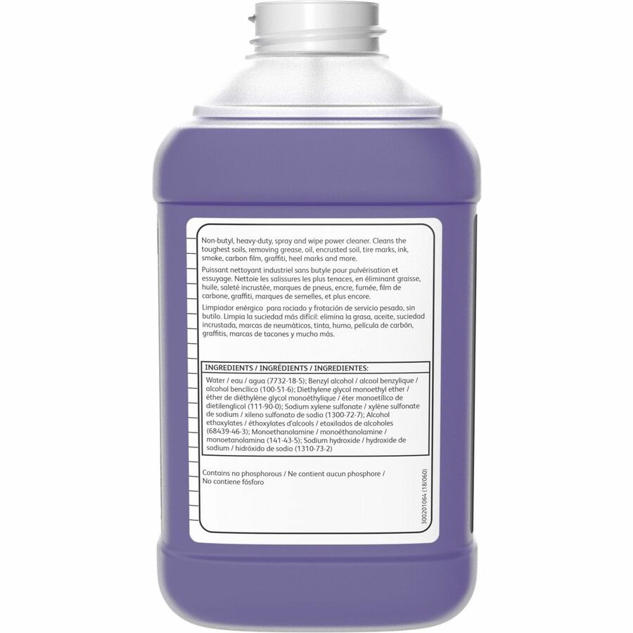 Concentrate - 84.5 fl oz (2.6 quart) - Fresh Lemon, Citrus Scent - Butyl-free, Rinse-free, Residue-free, Heavy Duty - Purple - 2 / Carton