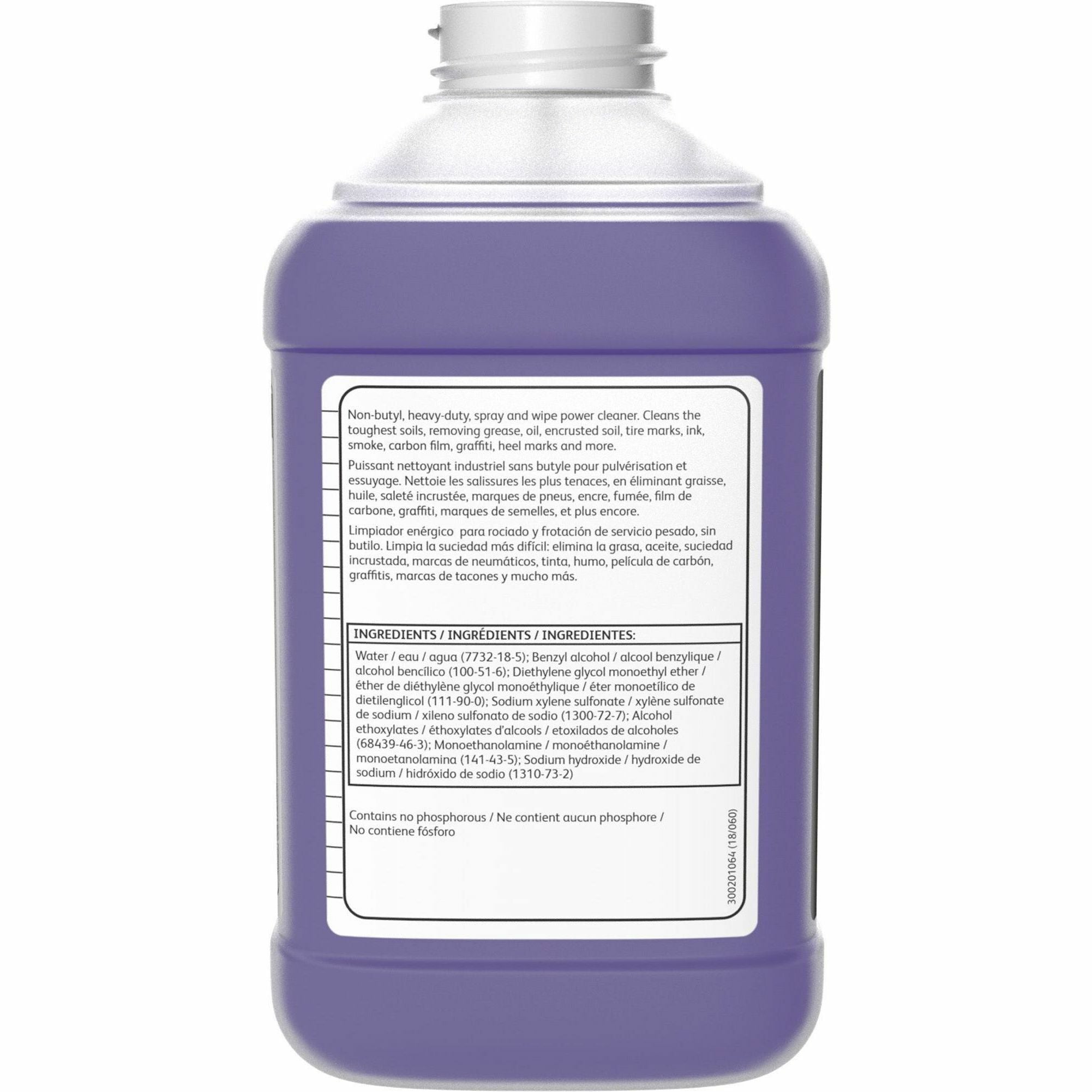 Concentrate - 84.5 fl oz (2.6 quart) - Fresh Lemon, Citrus Scent - Butyl-free, Rinse-free, Residue-free, Heavy Duty - Purple - 2 / Carton