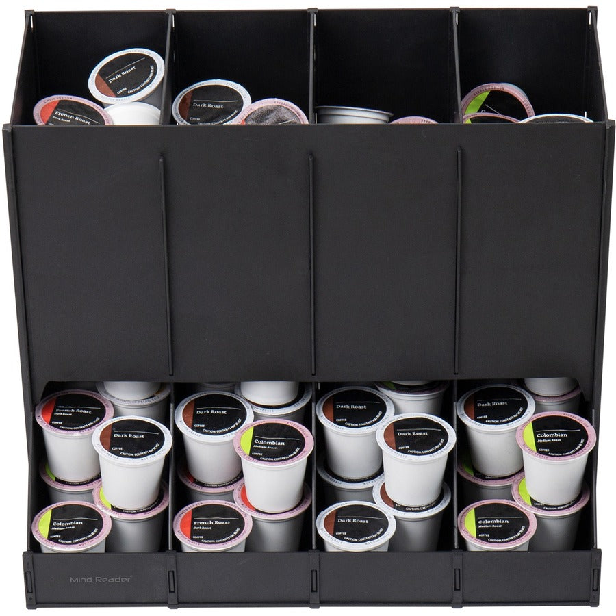 4 Compartment(s) - Compact, Heavy Duty, Easy to Clean - Black - Plastic - 1 Each