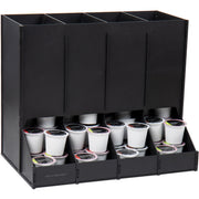4 Compartment(s) - Compact, Heavy Duty, Easy to Clean - Black - Plastic - 1 Each