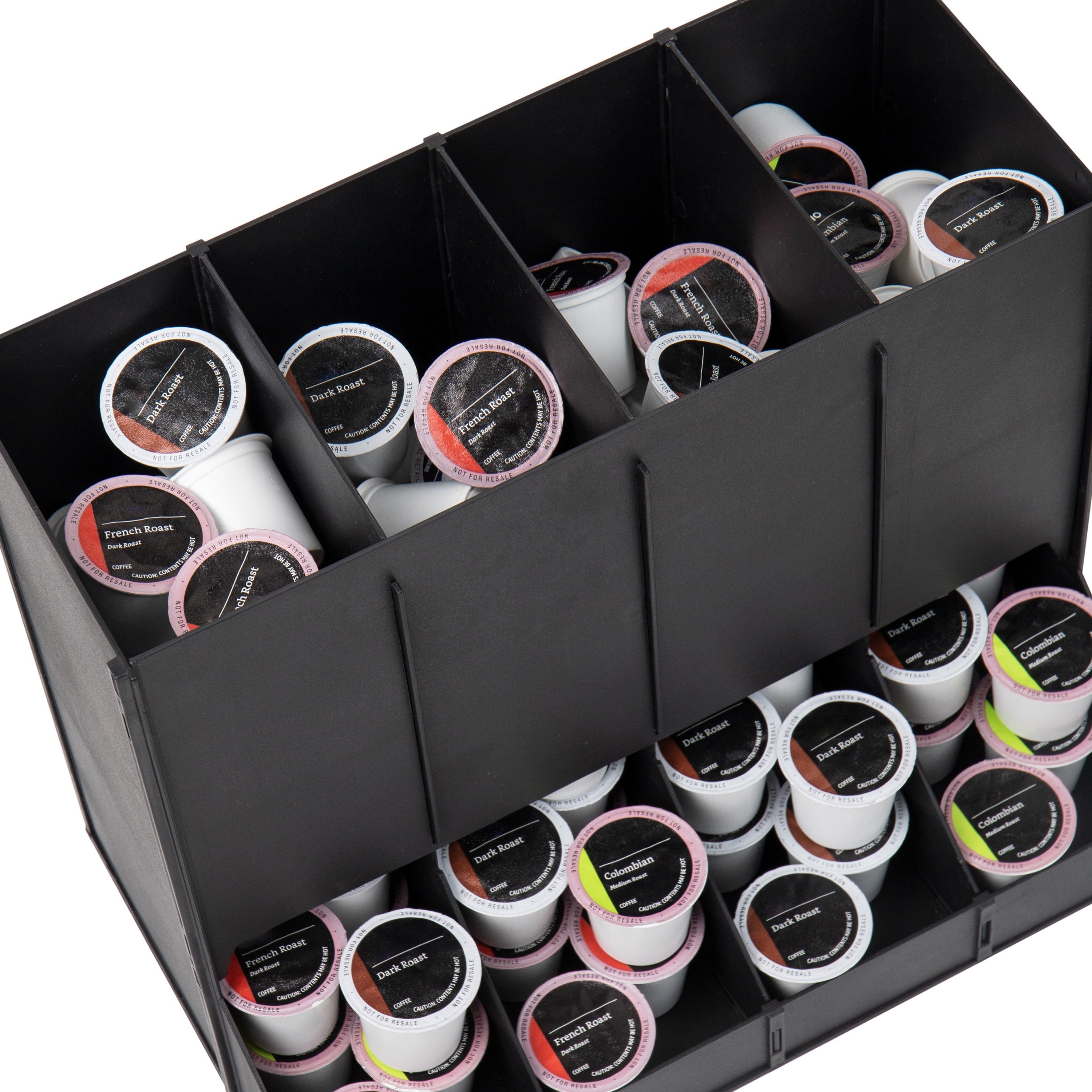4 Compartment(s) - Compact, Heavy Duty, Easy to Clean - Black - Plastic - 1 Each