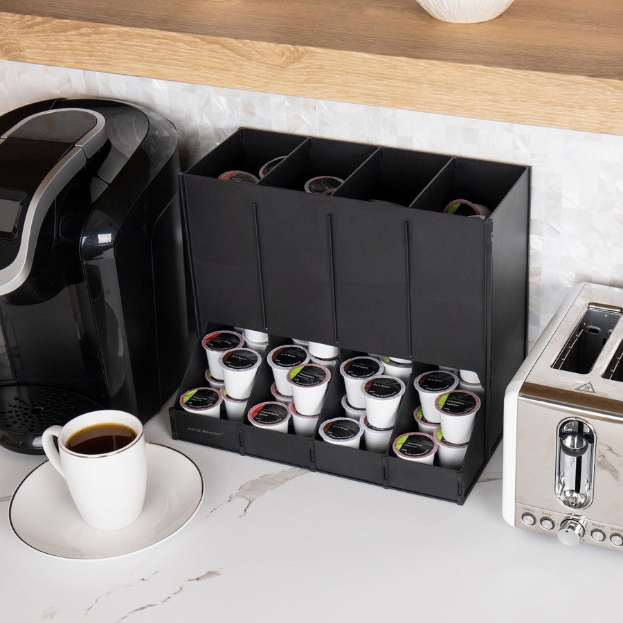 4 Compartment(s) - Compact, Heavy Duty, Easy to Clean - Black - Plastic - 1 Each
