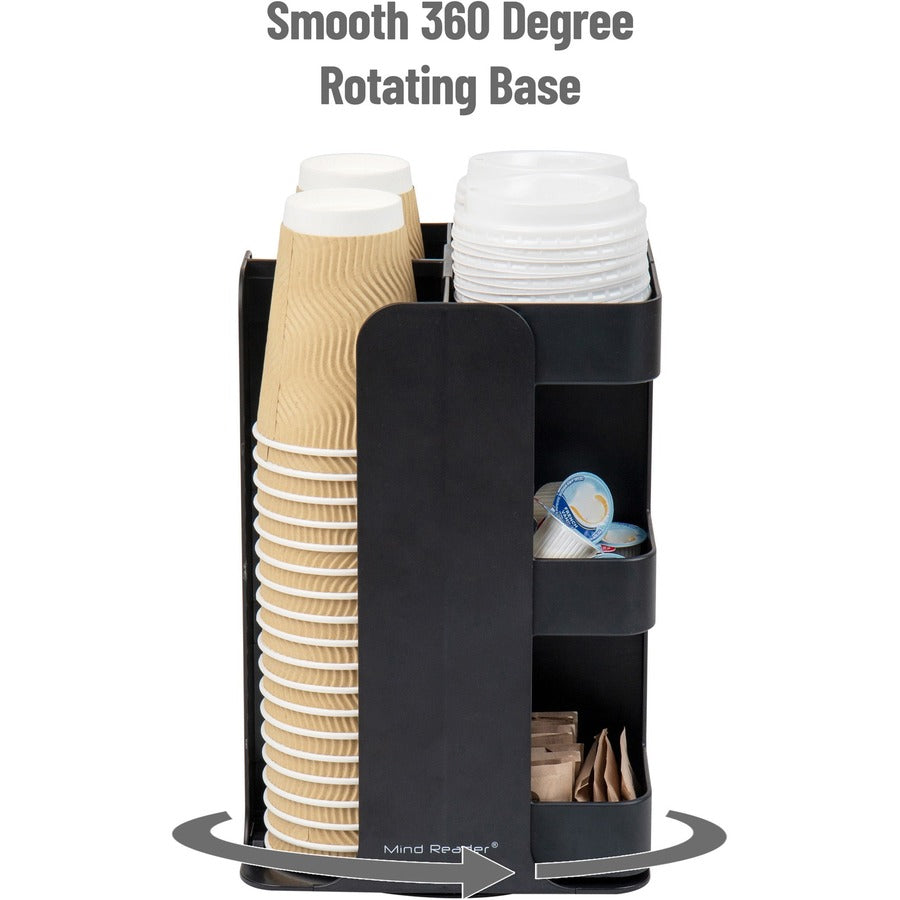 30 x Cup - 8 Compartment(s) - 12" Height x 8" Width x 8" Length - Counter - Compact, Durable, Portable - Black - Plastic - 1 Each