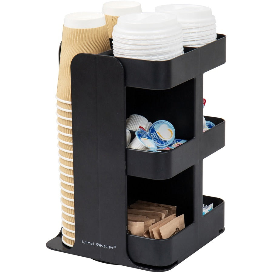 30 x Cup - 8 Compartment(s) - 12" Height x 8" Width x 8" Length - Counter - Compact, Durable, Portable - Black - Plastic - 1 Each