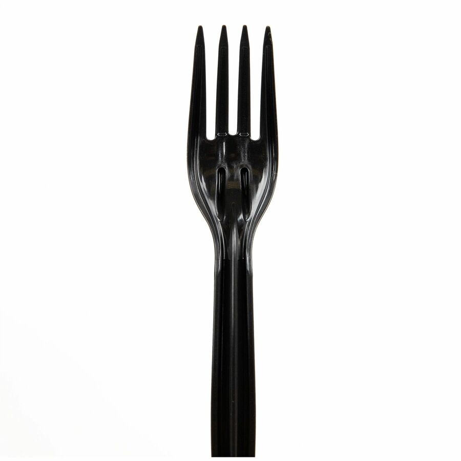 Mind Reader Cutlery Dispenser Utensil Refill - Fork - Kitchen, Breakroom - Black - 100 / Pack