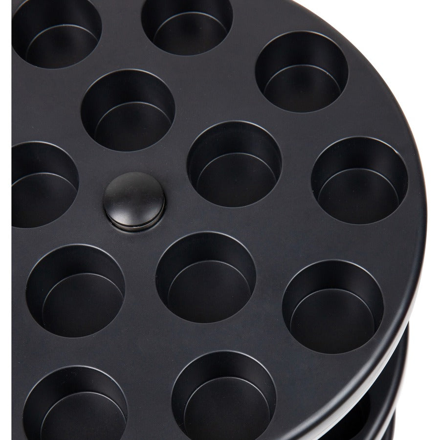 45 x Coffee Pod - 3 Tier(s) - 11.75" Height x 9.50" Width x 9.50" Depth - Counter - Heavy Duty, Rubber Grip, Durable - Black - Plastic - 1 Each