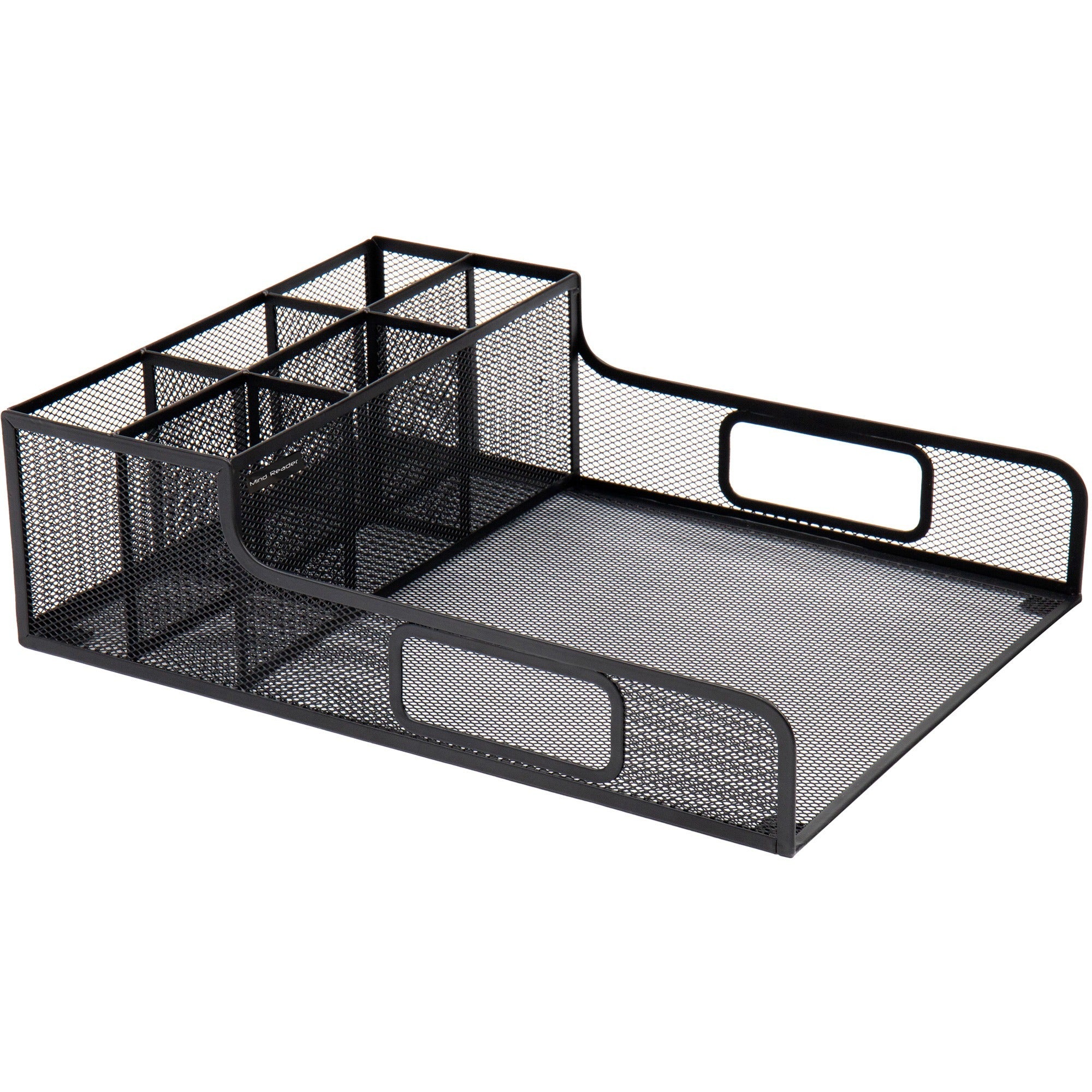 7 Compartment(s) - 5.50" Height x 11.50" Width x 14.75" Length - Counter - Portable, Lightweight, Durable, Easy to Clean - Black - Metal Mesh - 1 Each