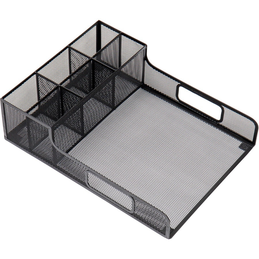 7 Compartment(s) - 5.50" Height x 11.50" Width x 14.75" Length - Counter - Portable, Lightweight, Durable, Easy to Clean - Black - Metal Mesh - 1 Each