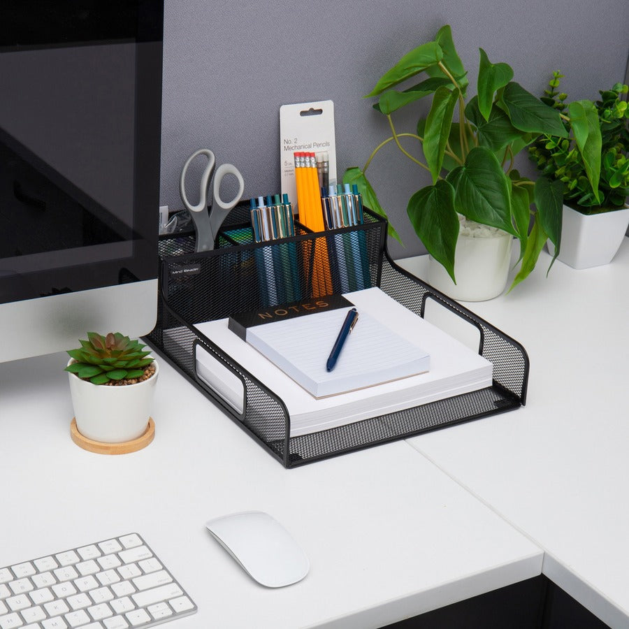 7 Compartment(s) - 5.50" Height x 11.50" Width x 14.75" Length - Counter - Portable, Lightweight, Durable, Easy to Clean - Black - Metal Mesh - 1 Each