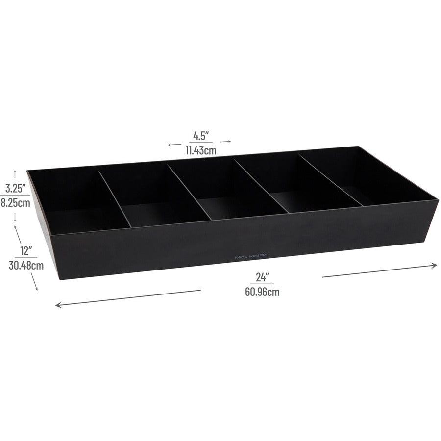 5 Compartment(s) - Lightweight - Black - 1 Each