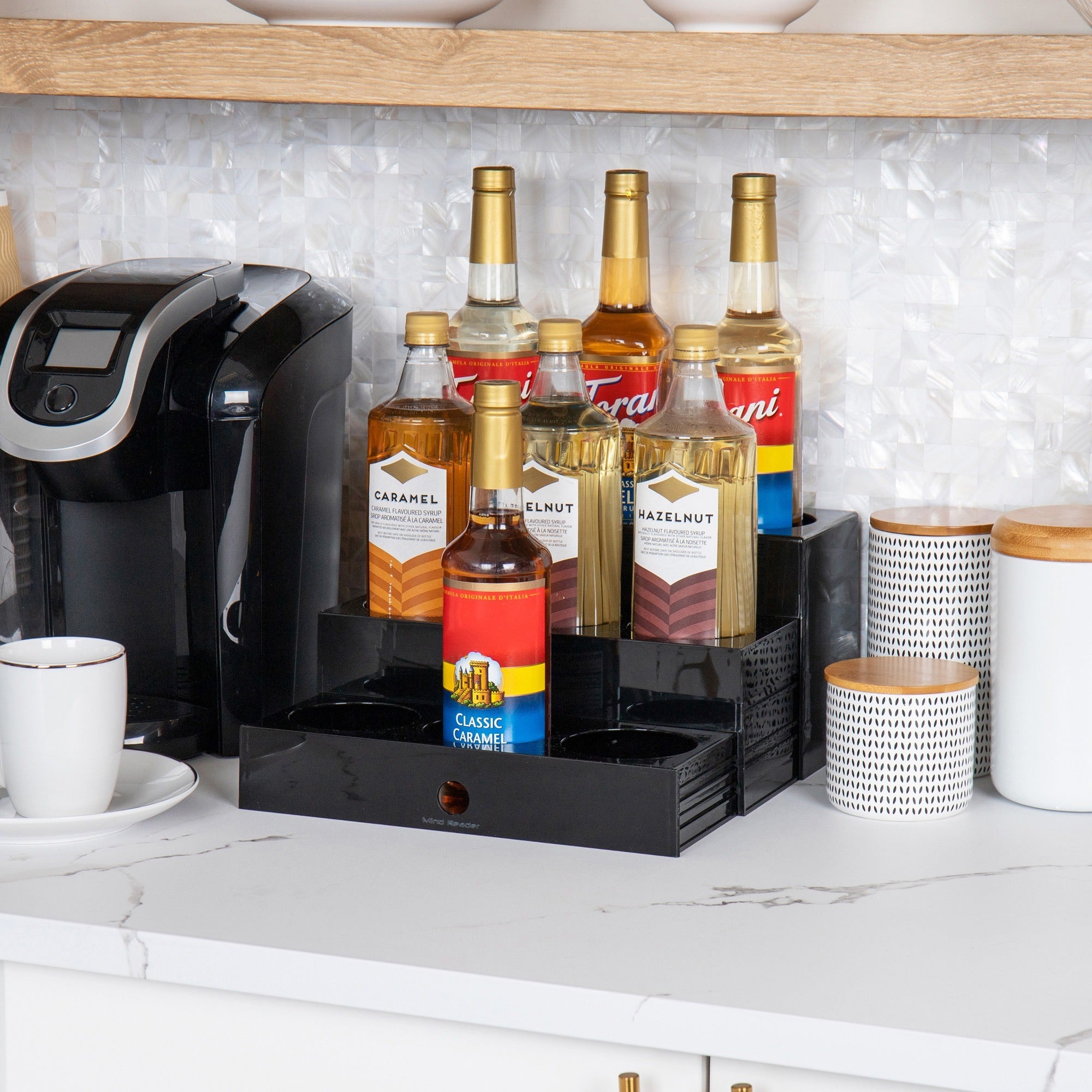 9 Compartment(s) - 3 Tier(s) - 7" Height x 5" Width x 12.50" Length - Easy to Clean, Sliding Tray - Black - 1 Each