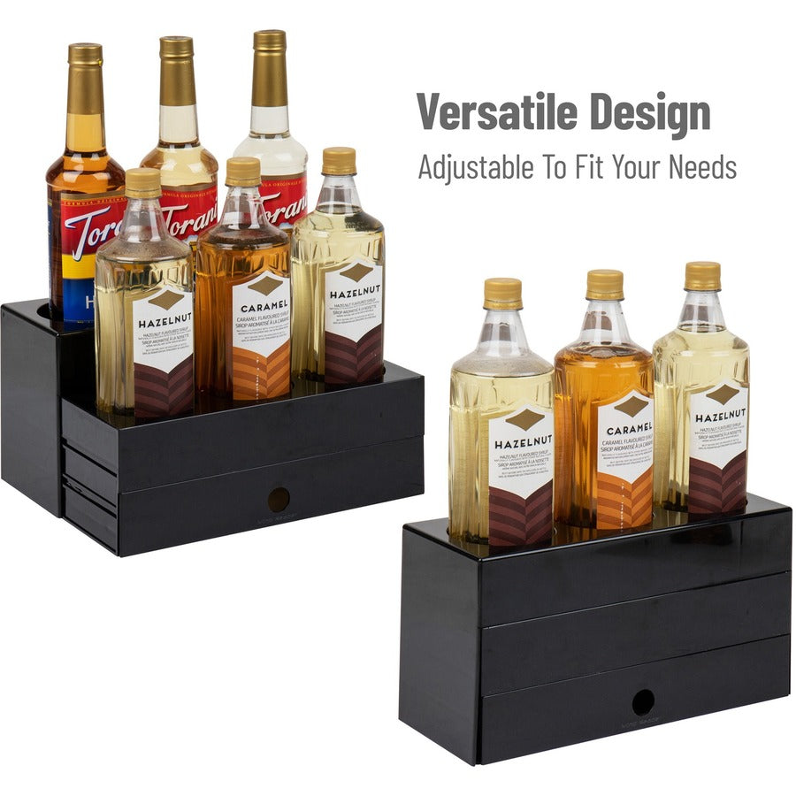 9 Compartment(s) - 3 Tier(s) - 7" Height x 5" Width x 12.50" Length - Easy to Clean, Sliding Tray - Black - 1 Each