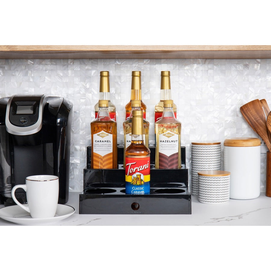9 Compartment(s) - 3 Tier(s) - 7" Height x 5" Width x 12.50" Length - Easy to Clean, Sliding Tray - Black - 1 Each