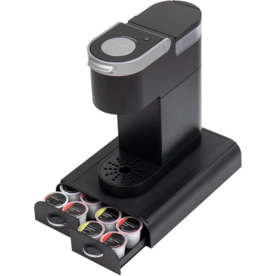 Mind Reader Anchor Coffee Pod Organizer - 24 x Coffee Pod - 3 Drawer(s) - 2.50" Height x 9.50" Width x 12.25" Length - Counter - Heavy Duty, Easy to Clean, Rubber Grip, Compact, Lightweight, Durable - Black - Plastic - 1 Each