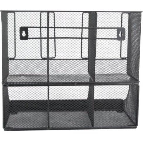 6 Compartment(s) - 2 Tier(s) - 11.05" Height x 12.80" Width x 6.30" Length - Counter, Desktop, Tabletop - Durable, Lightweight, Easy to Clean, Food Safe - Black - Metal Mesh - 1 Each