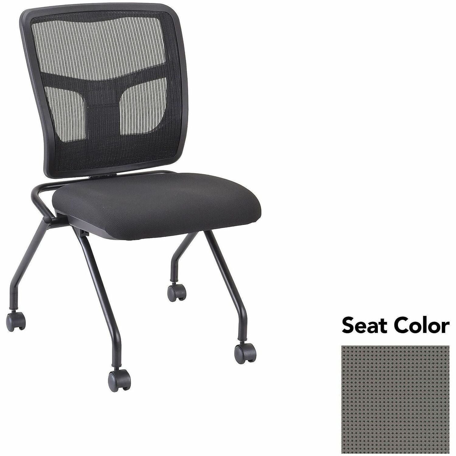 Lorell Training Room Guest Chairs - Expo Fog Seat Color - Expo Fabric, Polyester Seat Material - Black Back Color - Powder Coated Frame Color - Metal Frame Material - Four-legged Base - 2 / Carton