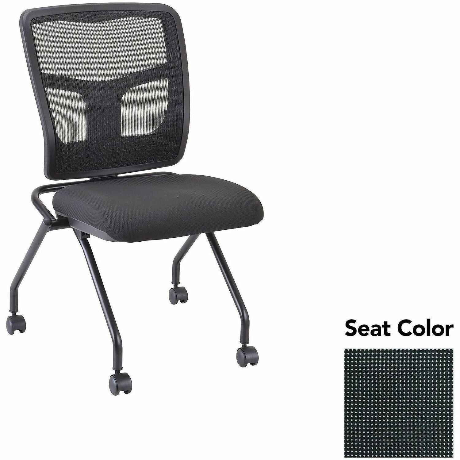 Lorell Training Room Guest Chairs - Tuxedo Seat Color - Expo Fabric, Polyester Seat Material - Black Back Color - Powder Coated Frame Color - Metal Frame Material - Four-legged Base - 2 / Carton