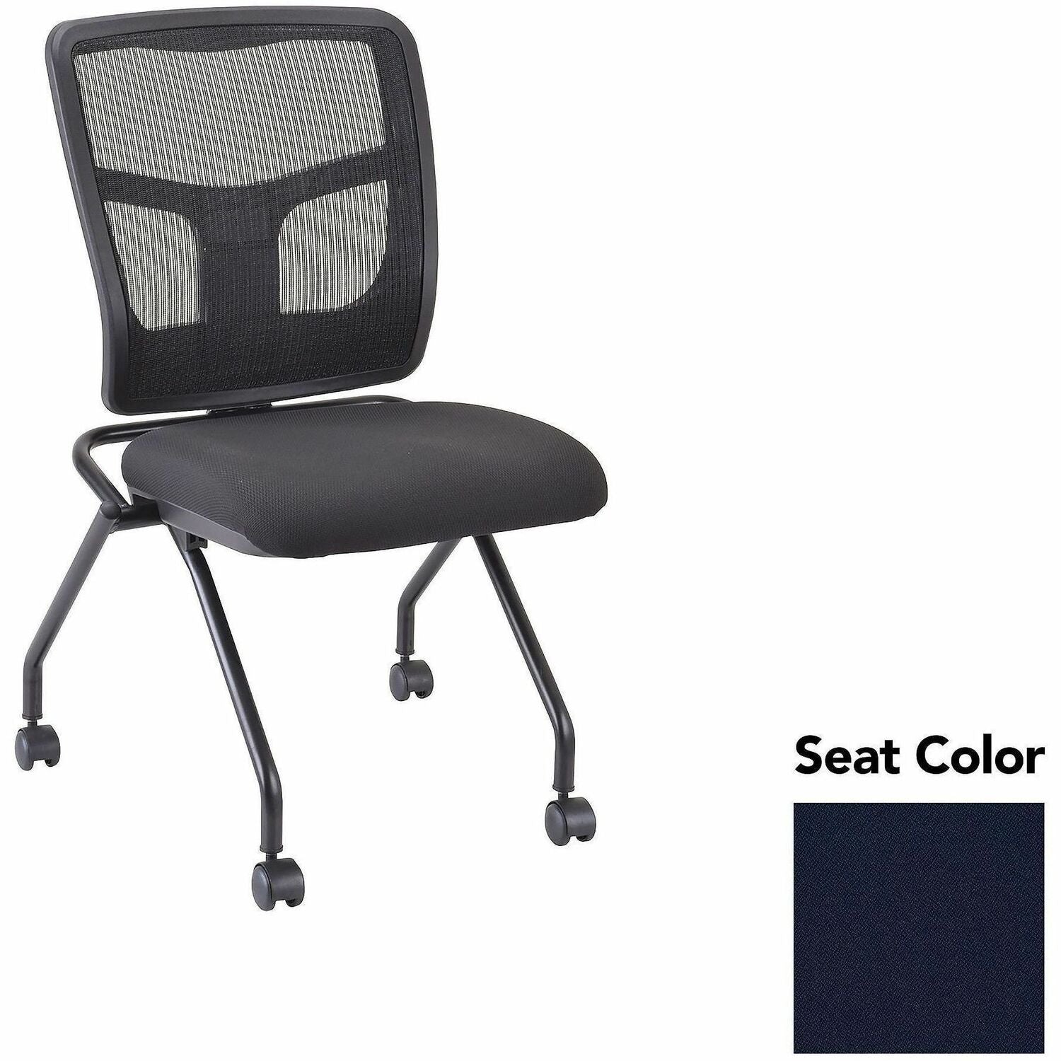 Lorell Training Room Guest Chairs - Forte Cadet Seat Color - Forte Fabric, Polyester Seat Material - Black Back Color - Powder Coated Frame Color - Metal Frame Material - Four-legged Base - 2 / Carton