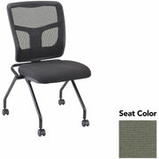 Lorell Training Room Guest Chairs - Shire Sage Seat Color - Shire Fabric, Polyester Seat Material - Black Back Color - Acrylic Back Material - Powder Coated Frame Color - Metal Frame Material - Four-legged Base - 2 / Carton