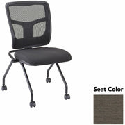 Lorell Training Room Guest Chairs, Shire Chesapeake Seat, Black Mesh Back, Acrylic/Polyester, Powder Coated Metal Frame, Four-Legged Base, Swivel Casters, 2 Chairs per Carton