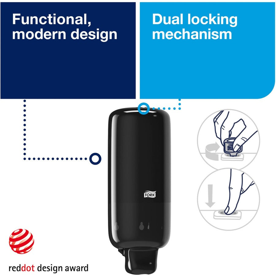 Manual - Easy to Use, Hygienic, Lockable, Wall Mountable - Black - 4 / Carton